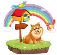 Dog and birdhouse N4