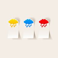 realistic design element cloud rain N53