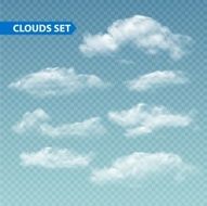 Set of transparent different clouds Vector N3