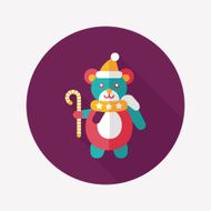 Christmas teddy bear flat icon with long shadow eps10 N2