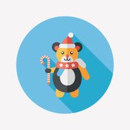 Christmas teddy bear flat icon with long shadow eps10 N4