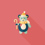Christmas teddy bear flat icon with long shadow eps10 N5