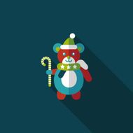 Christmas teddy bear flat icon with long shadow eps10 N7