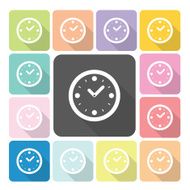 Clock Icon color set vector illustration