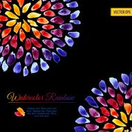 Watercolor template colorful rainbow brushstrokes N4