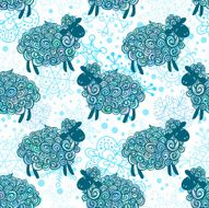 Sheep pattern vector background N7