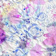 background with small fishes on a crumpled paper