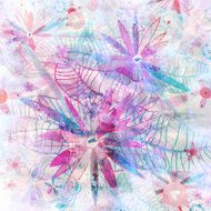 abstract different flowers background
