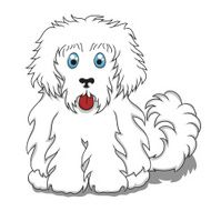 Cute Fluffy Cartoon Dog Vector Illustration