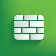 Wall symbol on green background clean vector