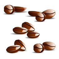 single coffee bean with leaf isolated on white background N2