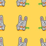 Vector funny cartoon bunnies seamless pattern N2
