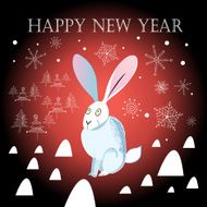 Christmas greeting card with a hare