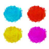 Set watercolor colorful circle paint stains isolated