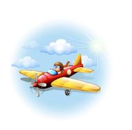 Person riding on a plane