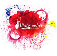 Abstract Red Watercolor Splashes Background