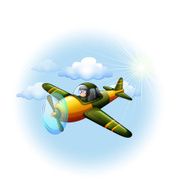 An airplane in the sky