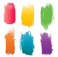 Set of vector color Brush Strokes