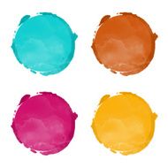 Set watercolor rainbow circle paint stains isolated N3