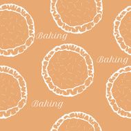 vector pastry dough seamless pattern for pizza N2