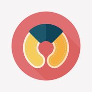 pillow flat icon with long shadow N5