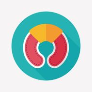 pillow flat icon with long shadow N6