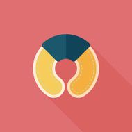pillow flat icon with long shadow N7