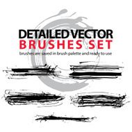 Collection of ink hand drawn brushes scanned and traced