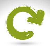 Hand-painted green update sign isolated on white background