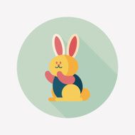 Rabbit flat icon with long shadow eps 10 N16