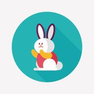 Rabbit flat icon with long shadow eps 10 N17