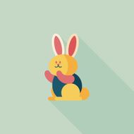 Rabbit flat icon with long shadow eps 10 N18