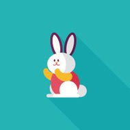 Rabbit flat icon with long shadow eps 10 N19