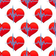 Red heart with a beat pulse