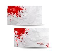 Business cards template with red abstract spray paint