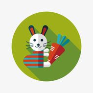 Rabbit flat icon with long shadow eps 10 N21