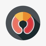 pillow flat icon with long shadow N10