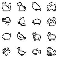 Calligraphic animals icons