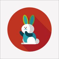 Rabbit flat icon with long shadow eps 10 N26
