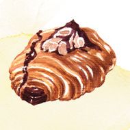 Homemade croissant with cream