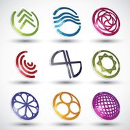 Abstract icons of different shapes vector set 2