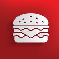 Hamburger design on red background clean vector