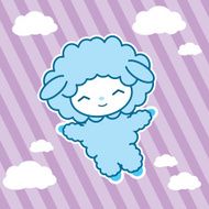 Kawaii little cute sheep symbol of the New Year 2015 N2