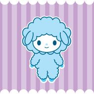 Kawaii little cute sheep symbol of the New Year 2015 N3