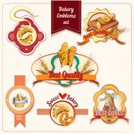 Bakery emblems set