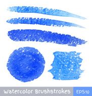 Set of Blue Watercolor Brush Strokes N2