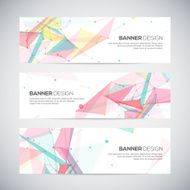 Vector banners set with polygonal abstract shapes N2