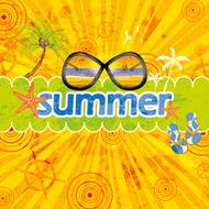 Retro grunge summer background N4