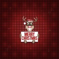 Reindeer Christmas red fresh cute design illustration background