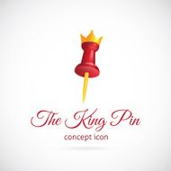 King pin abstract vector symbol icon